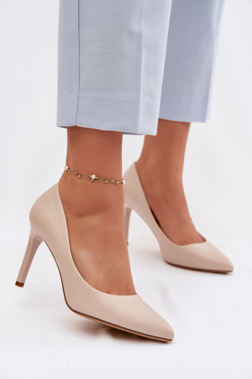 Eco Leather Heels Sergio Leone 1339 Light Beige 2