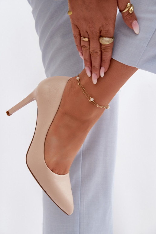 Eco Leather Heels Sergio Leone 1339 Light Beige