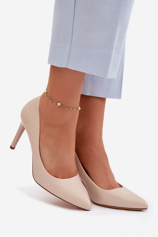 Eco Leather Heels Sergio Leone 1339 Light Beige