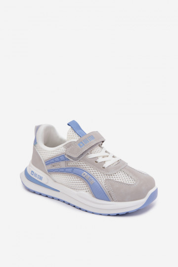Buty Sportowe Dziecięce Big Star TT374153 HI-POLY SYSTEM Biało-Niebieskie