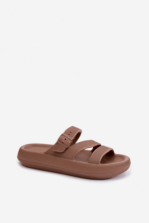 Foam Women's Slides With Straps And Buckle Big Star TT274A041 Brown