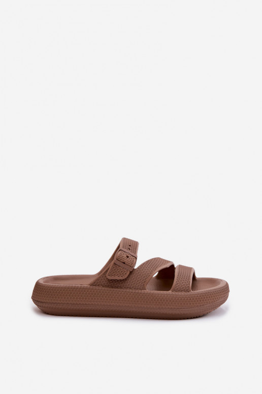 Foam Women's Slides With Straps And Buckle Big Star TT274A041 Brown