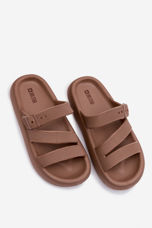 Foam Women's Slides With Straps And Buckle Big Star TT274A041 Brown