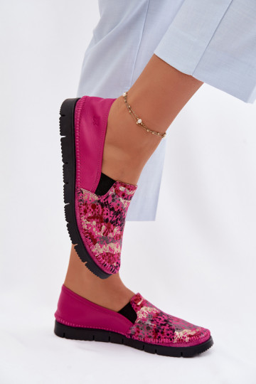 Women's Slip-On Leather Shoes Maciejka 03512-73 Fuchsia