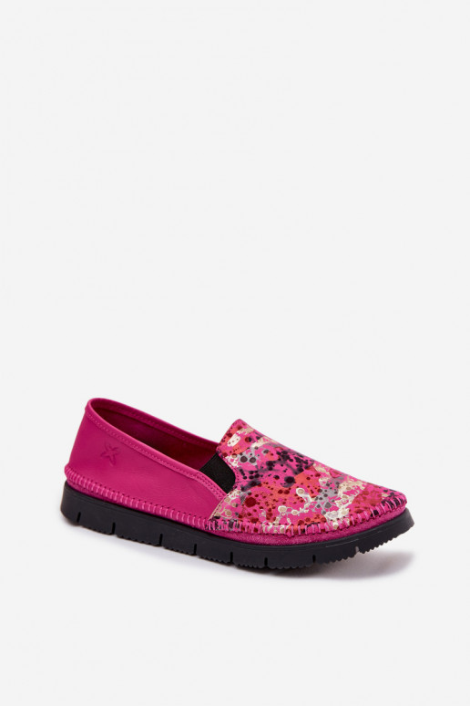 Women's Slip-On Leather Shoes Maciejka 03512-73 Fuchsia