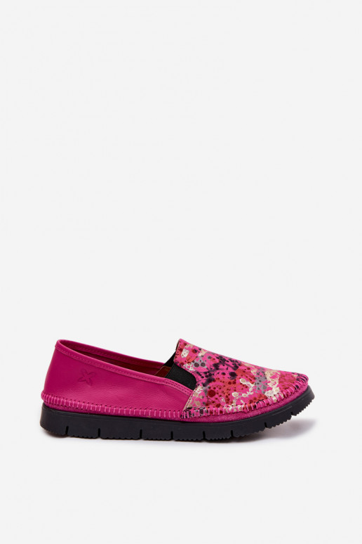 Women's Slip-On Leather Shoes Maciejka 03512-73 Fuchsia