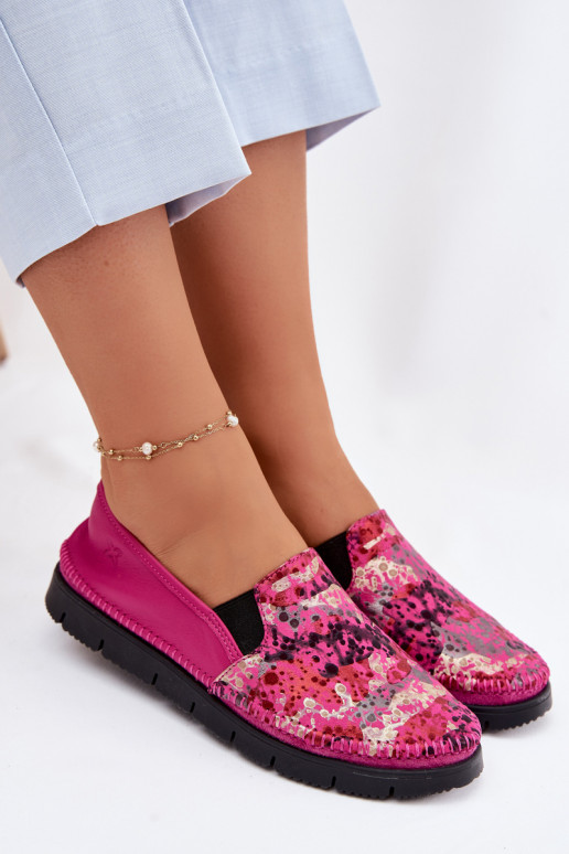 Women's Slip-On Leather Shoes Maciejka 03512-73 Fuchsia