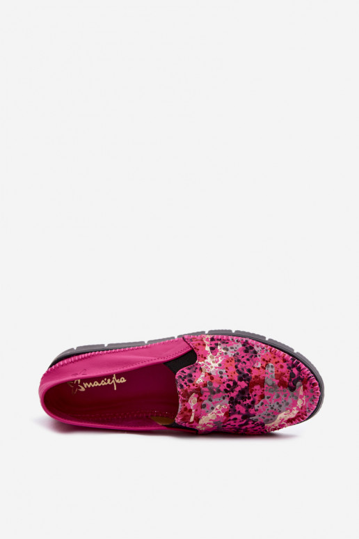 Women's Slip-On Leather Shoes Maciejka 03512-73 Fuchsia