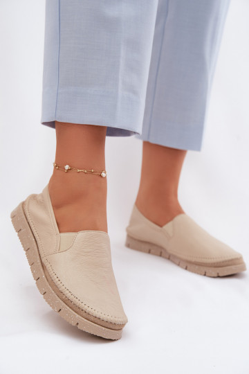 Women's Slip-on Leather Shoes Maciejka 03512-04 Beige 2