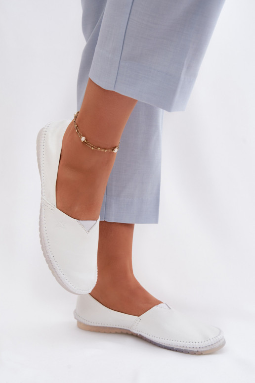 Women's Leather Ballerinas Maciejka 01930-11 White
