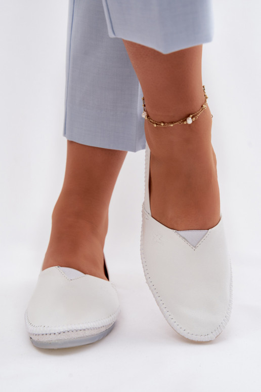 Women's Leather Ballerinas Maciejka 01930-11 White