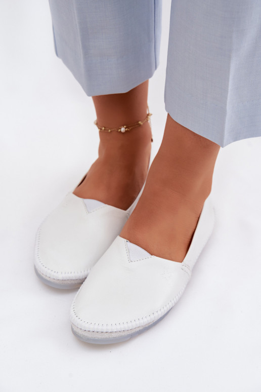 Women's Leather Ballerinas Maciejka 01930-11 White