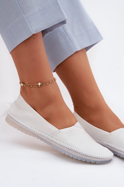 Women's Leather Ballerinas Maciejka 01930-11 White