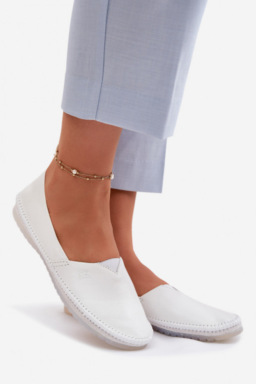 Women's Leather Ballerinas Maciejka 01930-11 White