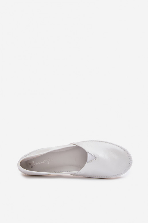 Women's Leather Ballerinas Maciejka 01930-11 White