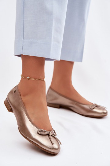Leather Women's Ballerinas Maciejka P6800-25 Gold 2