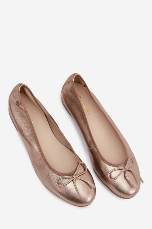 Leather Women's Ballerinas Maciejka P6800-25 Gold