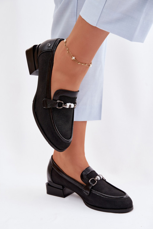 Women's Heeled Shoes With Decorative Detail Black Meliva