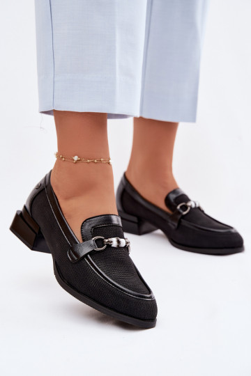 Women's Heeled Shoes With Decorative Detail Black Meliva 2