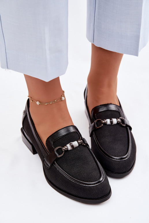 Women's Heeled Shoes With Decorative Detail Black Meliva