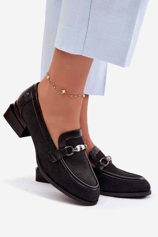 Women's Heeled Shoes With Decorative Detail Black Meliva