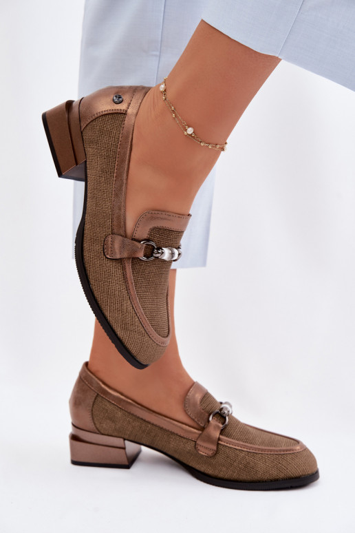 Women's Heeled Shoes With Decorative Detail Brown Meliva