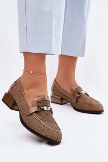 Women's Heeled Shoes With Decorative Detail Brown Meliva 2