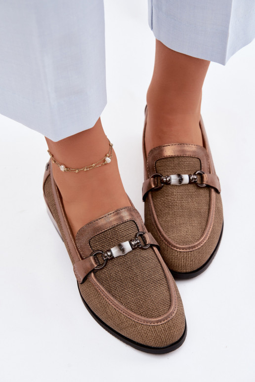 Women's Heeled Shoes With Decorative Detail Brown Meliva