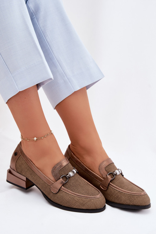 Women's Heeled Shoes With Decorative Detail Brown Meliva