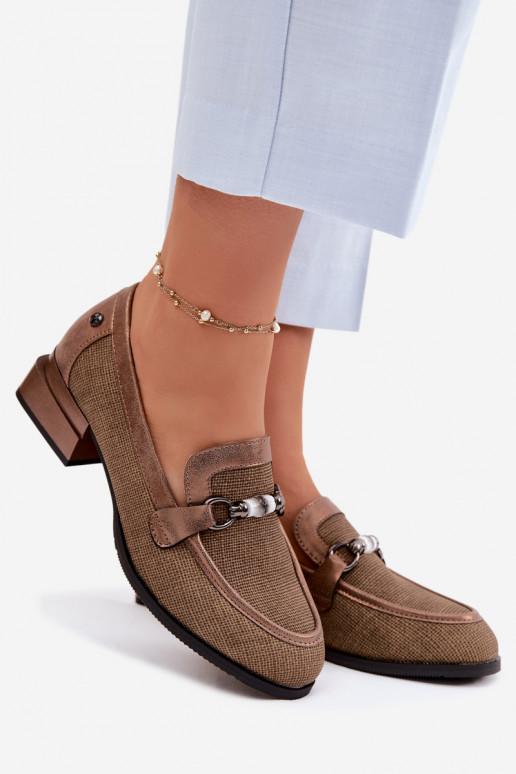 Women's Heeled Shoes With Decorative Detail Brown Meliva