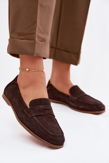 Vinceza Suede Loafers 18122 Chocolate 2