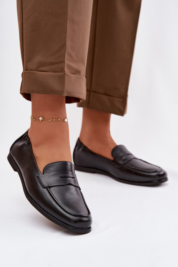 Vinceza Leather Loafers 18121 Black 2