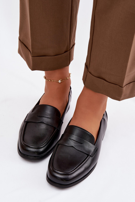 Vinceza Leather Loafers 18121 Black