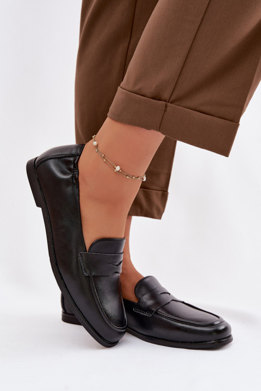 Vinceza Leather Loafers 18121 Black