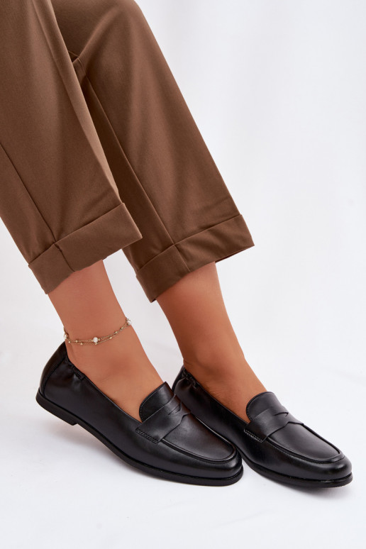 Vinceza Leather Loafers 18121 Black