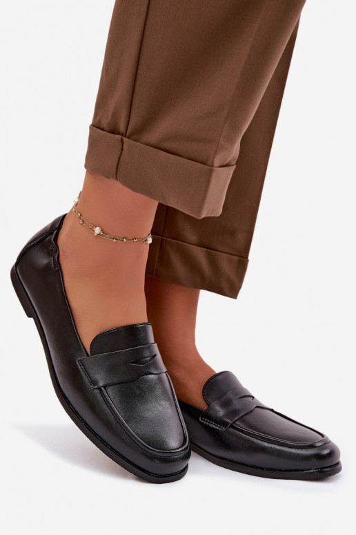 Vinceza Leather Loafers 18121 Black