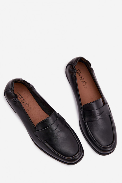 Vinceza Leather Loafers 18121 Black