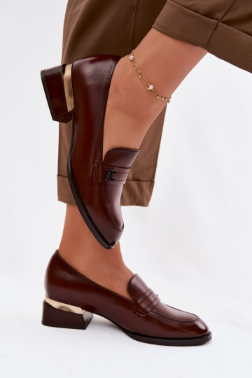 Women's Block Heeled Shoes Vinceza 58625 Brown