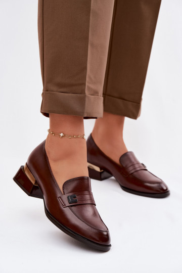 Women's Block Heeled Shoes Vinceza 58625 Brown 2