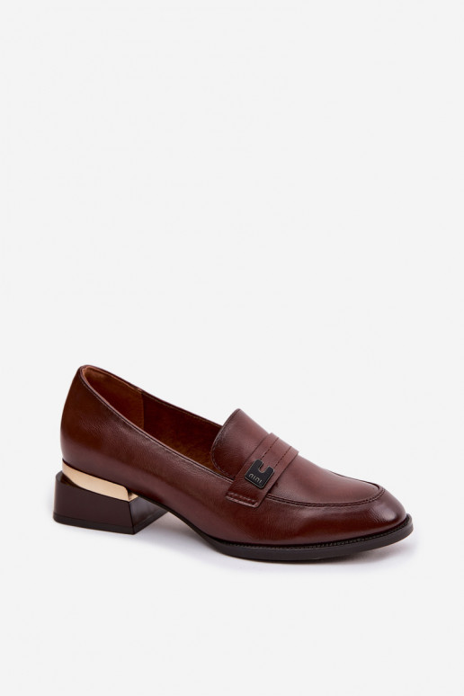 Women's Block Heeled Shoes Vinceza 58625 Brown