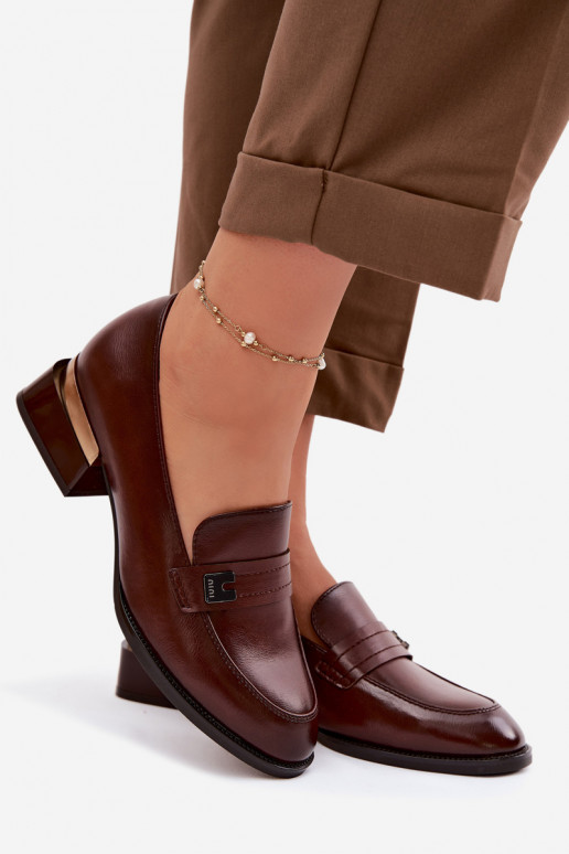 Women's Block Heeled Shoes Vinceza 58625 Brown