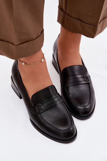 Półbuty Damskie Na Klocku Vinceza 58625 Czarne