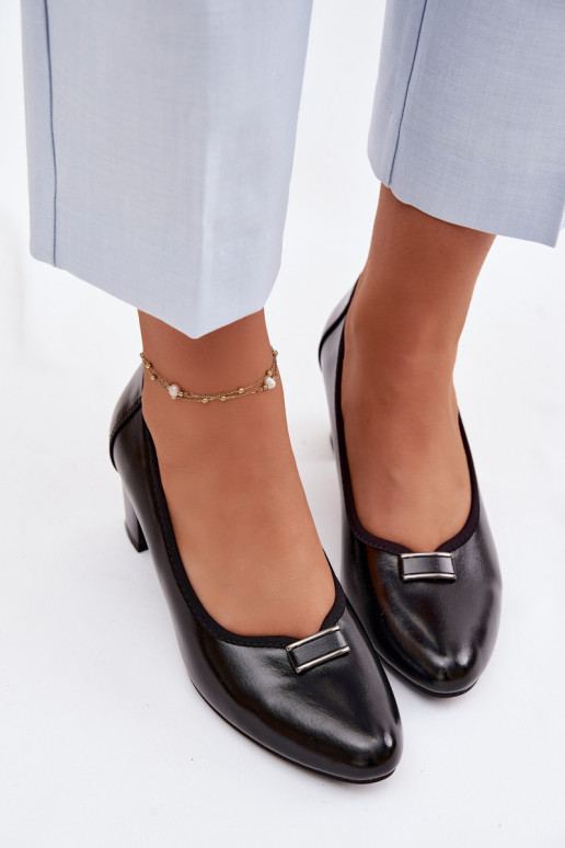 Vinceza Block Heel Shoes 58622 Black