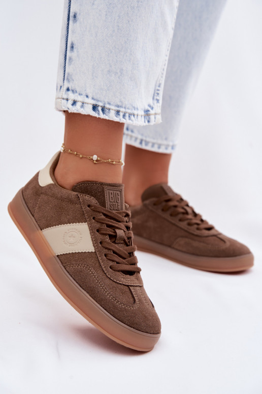 Sneakersy Damskie Big Star TT274116 Brązowe