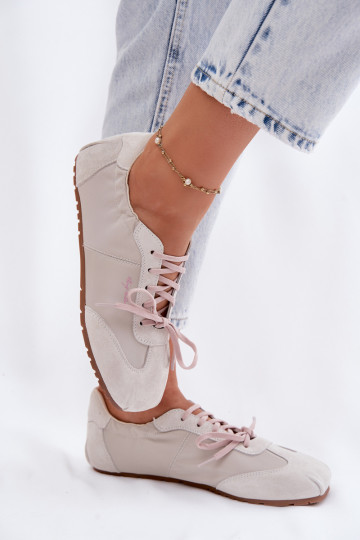 Women's Low Suede Sneakers Big Star TT274599 Beige