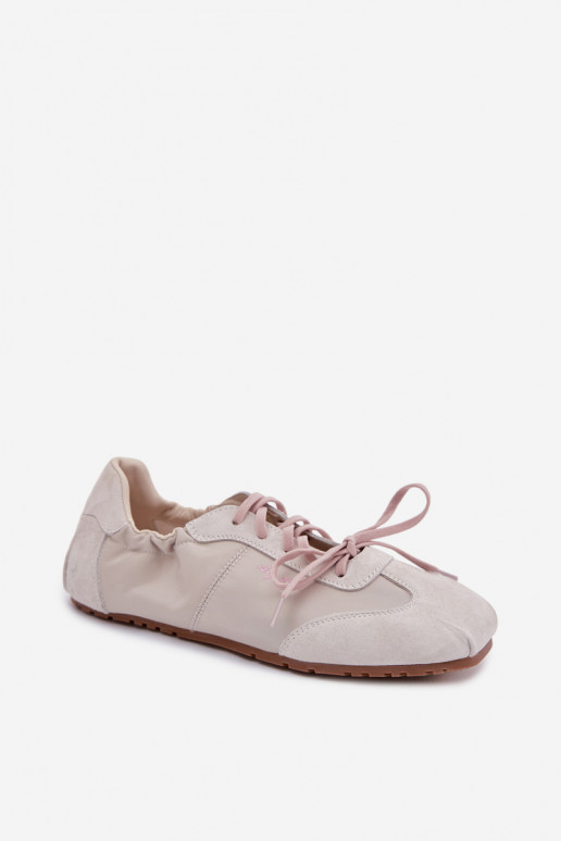 Women's Low Suede Sneakers Big Star TT274599 Beige