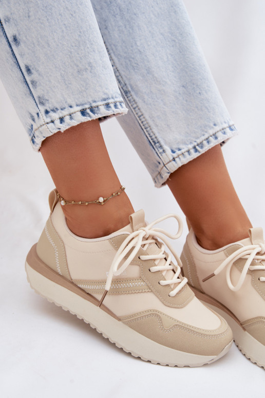 Women's Platform Sneakers Big Star TT274278 Beige