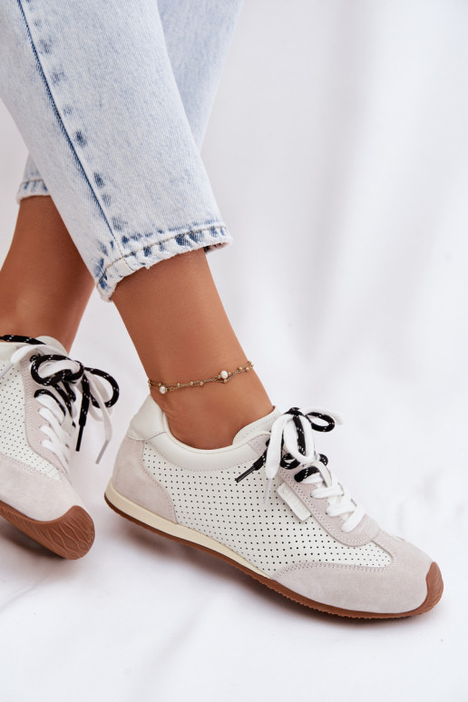 Leather Suede Women's Sneakers Big Star TT274555 White