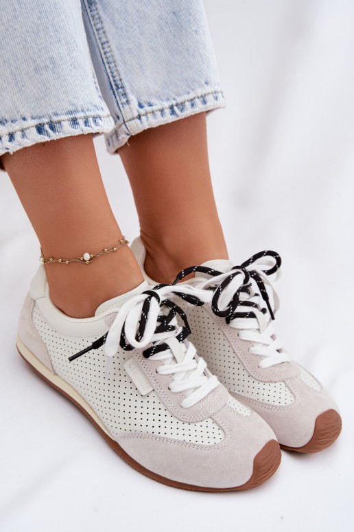 Leather Suede Women's Sneakers Big Star TT274555 White