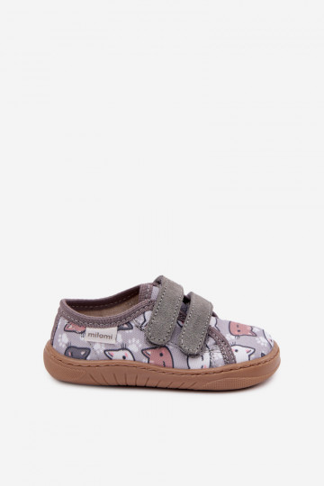 Children's Barefoot Slippers with Cats Milami Gray Saphira 2